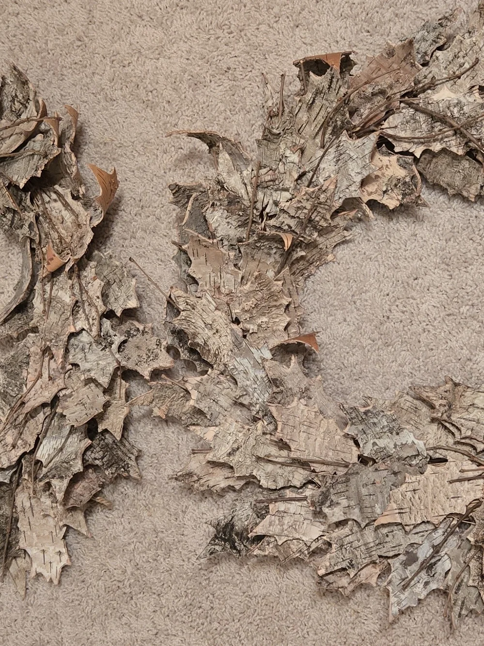Realistic Bark Decorative Wreaths in Neutral Browns